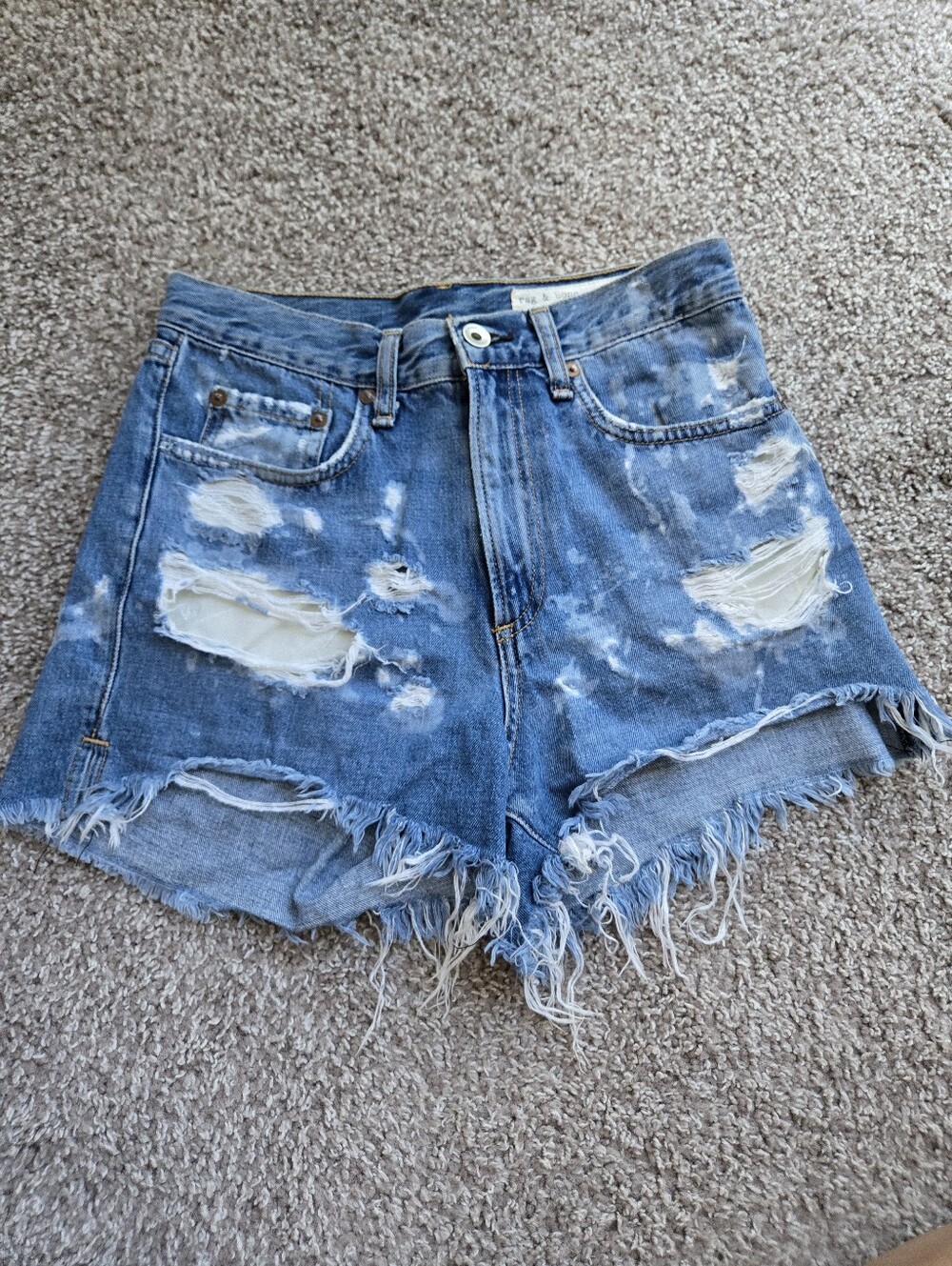Rage & bone denim high rise shorts 25